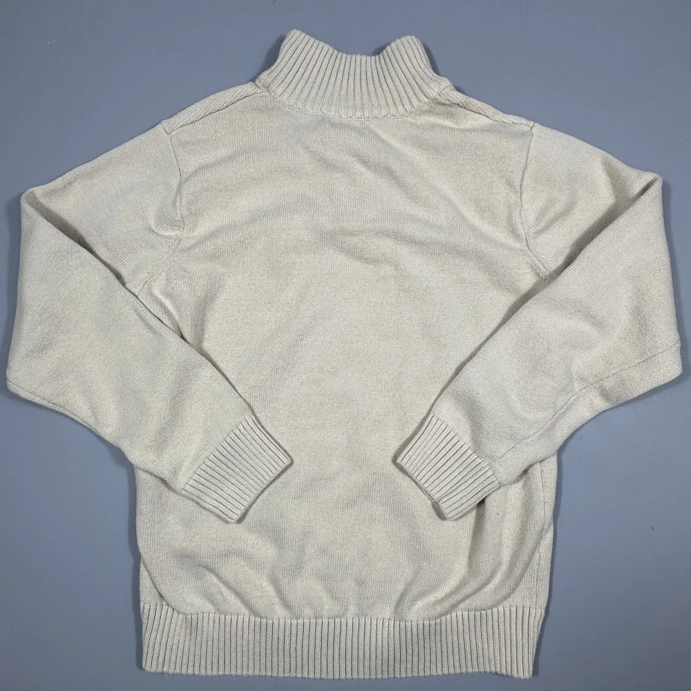 Dockers Mens Quarter Zip Pullover‎ Sweater Beige Cotton Medium
